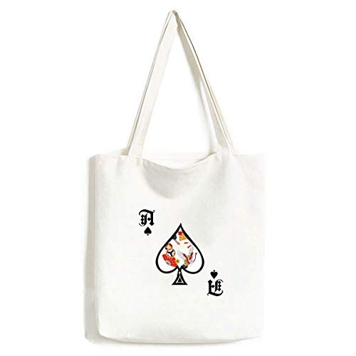 Éventail pliable Sakura en bambou et sac à main Poker Spade lavable