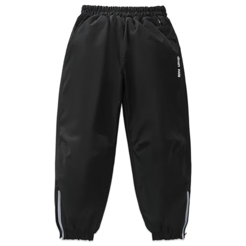 Exemaba Kids Waterproof Trousers Fleece Lining Girls & Boys Winter Warm Snow Pants for for Walking, Travelling, Hiking(Black,120/3-4 Years) - Image 6