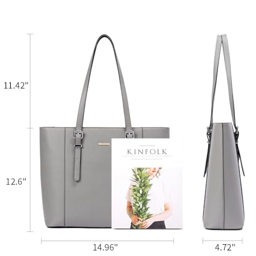 Image of BROMEN Women Briefcase 15.6 inch Laptop Tote Bag Vintage Leather Handbags Shoulder Work Purses