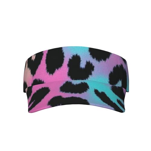 Neon Leopard Grain Print Fashion Sport Sun Visor Adjustable Sun Cap Hat Uv Protection Sun Visor for Men and Women