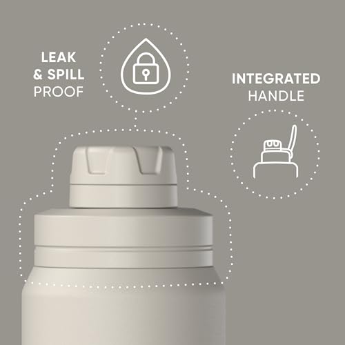 Hydrapeak Botella Deportiva Aislada de Agua 26oz con Tapa Chug, Antiderrames, Conserva Bebidas Frías 24 Horas y Calientes 12 Horas, Acero Inoxidable Premium (26oz, Piedra) miniatura 3