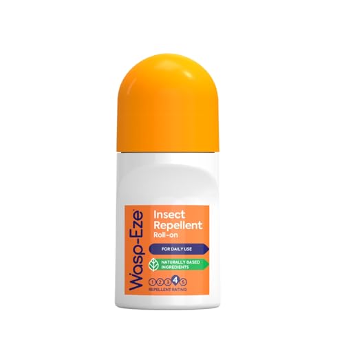 Wasp-Eze Insect Repellent Roll-on 75ml Mosquito Repellent Naturally Based Ingredients DEET Free for Travel & Outdoors Suitable for Babies 6m+ Children & Adults for Daily Use