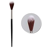 Tapered Highlighter Brush for Face, Blush & Contour - Premium Vegan Fiber Makeup Brush with Wooden Handle - Fluffy Precision for Cheekbones, Nose and Blending(Black)