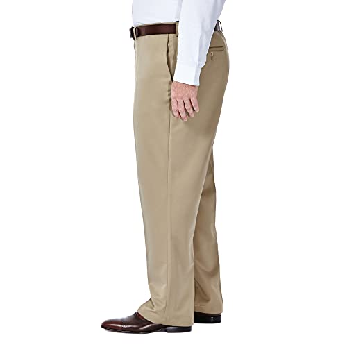 Haggar Men's Cool 18 Classic Fit Flat Front and Pleat Front Hidden Expandable Waistband Pant Big and Tall Sizes2