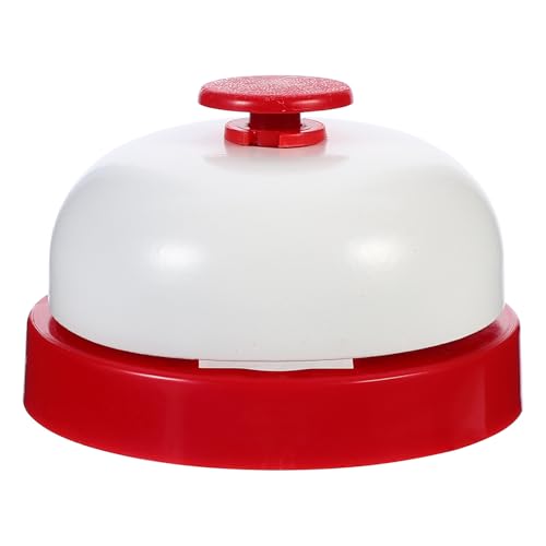 Operitacx Sonnette d'Appel de Service Client Rouge, Cloche de Réception Manuelle Compacte, Métal Robuste, Volume Sonore Élevé, pour Restaurant, Accueil et Bureau, Cloche de Réponse Pratique
