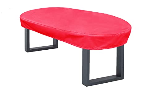KaufPirat Premium Tarpaulin Oval 180 x 100 x 15 cm Garden Furniture Garden Table Cover Protective Cover 6,000 mm Water Resistance Red