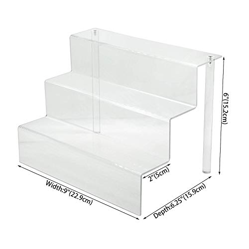 Combination Of Life 9X6.25 Inches Acrylic Riser Display Shelf, 3 Step Stair Display Perfume Organizer, Funko Pop Figure Display Riser, Tiered Display Stand Risers For Decoration And Organizer #TOP7
