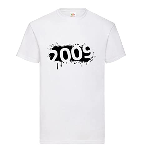 T-shirt pour homme Farbklecks 2009 ample blanc XXXL coupe confortable pour homme fort