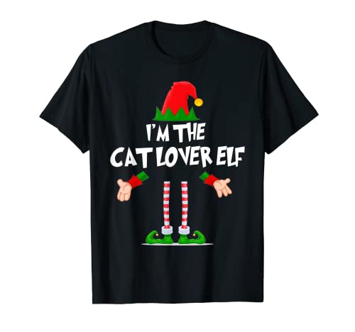 Tshirt da elfo di Natale "I Cat Lover Elf" regalo di Natale Maglietta