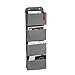 Relaxdays Organizador Colgante con 4 Compartimentos, Organizador de Puerta con Gancho para Colgar, no Tejido, para baño y Oficina, Color Gris, 1 Unidad