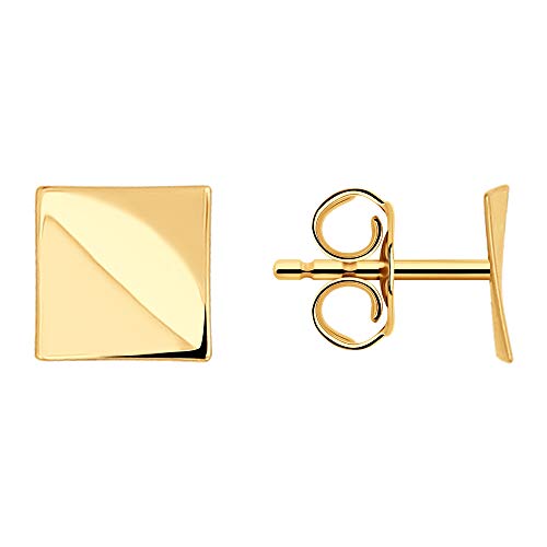 Preisvergleich Produktbild Kleine Ohrstecker aus 14K (585) Roségold in Quadratform