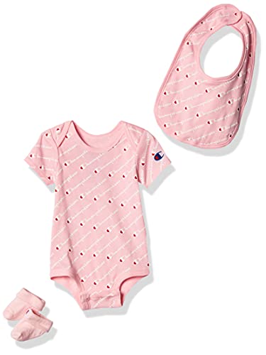 Image of Champion unisex-baby 3-pc Box Set Includes an Infant Body Suit, a Bib Or Hat & Pair of Booties in Colors and Size 0-6m