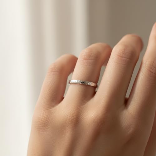 Image of 925 Sterling Silver Plain Band Ring for Men & Women | Pure Silver Unisex | Hallmarked Silver Ring for Daily Use | Gift for him her | Chandi Ring | Thumb Ring |Couple Rings