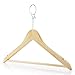 Produktbild HANGERWORLD 5 Hotel Holz Kleiderbügel 45cm Beige Sicherungsring Gummibeschichteter Hosensteg
