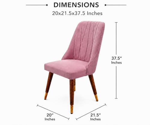 Image of WOODEN SPACE 4 Seater Wooden Dining Table Set | Urban Marble Top Dining Table with Chairs for Dining Room & Kitchen (Modern Frontline Pink) (42 x 42 x 30 inch)