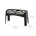 IRIS USA Adjustable Elevated Dog Bowls, Raised Feeder with 2 Stainless Steel 64 oz Bowls, Spill-Guard Rim, 12.25