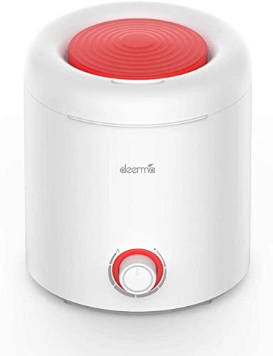 Deerma Top Fill Cool Mist Humidifier 2 in 1 Ultrasonic Humidifiers for bedroom with 360° Rotatable Mist Outlet, 2.5L Water Tank, Auto Shut Off, Adjustable Mist, Whisper Quiet for Home office, Red
