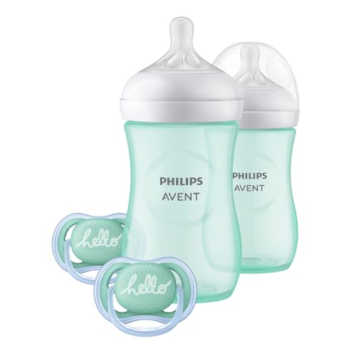 Philips AVENT Natural Baby Bottle with Natural Response Nipple, Teal Baby Gift Set, SCD837/02