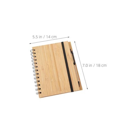 Carnet à spirale ligné Healeved lot de 3 cahiers de notes en bois - 2
