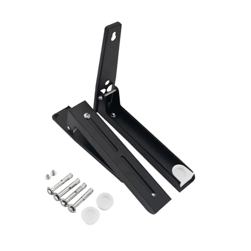 Soporte resistente para microondas plegable y fácil de instalar con longitud extensible negro 3