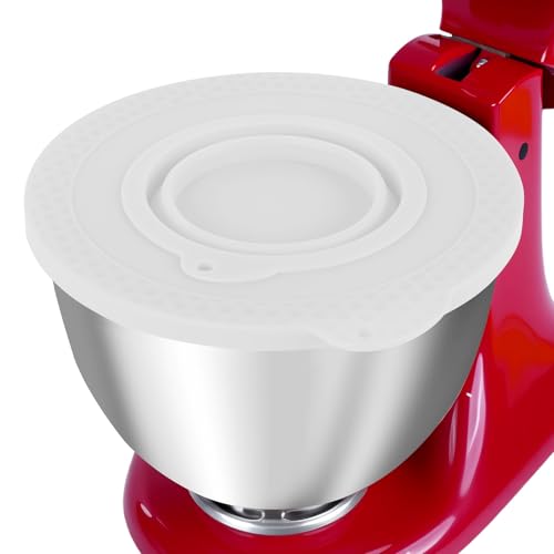 Housse de bol mélangeur compatible avec le mixeur KitchenAid à tête inclinable de 4,5 à 5 litres, accessoires de cuisine, empêche les éclaboussures et la poussière (blanc)