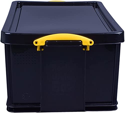 Really Useful Kunststoff-Aufbewahrungsbox recycelt robust stapelbar 64 Liter, Schwarz, 440 x 710 x 310 mm
