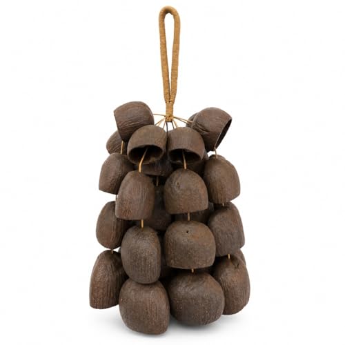 Handmade Natural Seed Shaker Rattle,36 Salin Seed Shells,Sound Healing & Meditation Percussion Instrument with Soothing Organic Sound for Yoga, Mindfulness & Relaxation