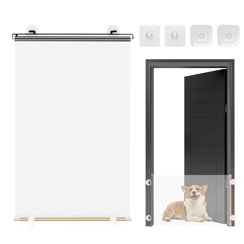 Fyrdyn Puerta Retráctil para Mascotas,Barrera Retráctil Portátil para Bebés Y Mascotas - Pantalla De Seguridad Plegable Divisora para Bebés Niños Y En Interiores Pasillos Escaleras