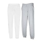Fruit of the Loom Pantalon de sport pour homme, 1 x gris + 1 x blanc élastique + 1 bloc notes Hl achat, XL