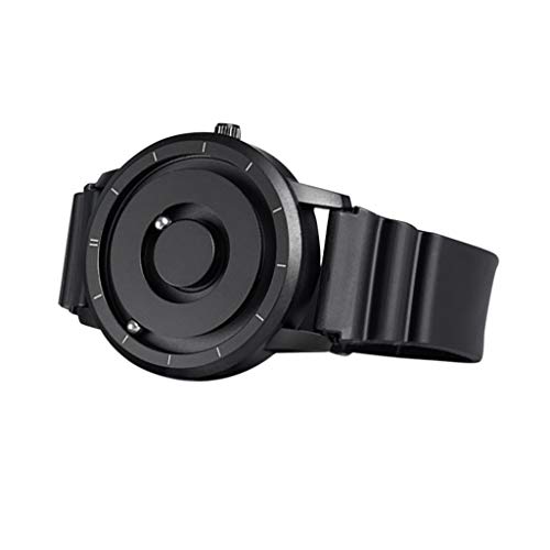 Montre à quartz pour homme sans bracelet magnétique style moderne Future heure - Montre pour homme, Noir , One Size