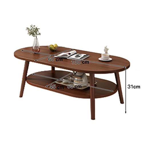 Table basse moderne en MDF à double couche avec rangement ouvert pour salon - 3