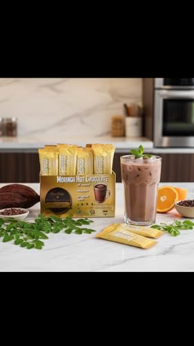 COCORINGA Moringa Hot Chocolate Cacao (LARGE box) First Natural Keto Non-dairy Hot Cocoa, Caffeine Free, Low Carb, High Protein, Sugar Free, - Thumbnail 5