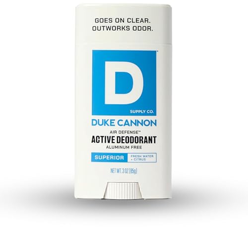 Duke Cannon Aluminum-Free Deodorant for Men - Air Defense Fresh Water + Citrus 3 oz Long-Lasting Clear Glide Skin-Soothing Formula (Superior)