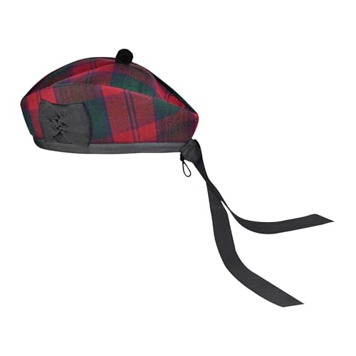 Image of Glengarry Cap-Traditional Scottish Hat, Acrylic Wool Tartan Glengarry hat, Kilts /Bagpipes Accessories
