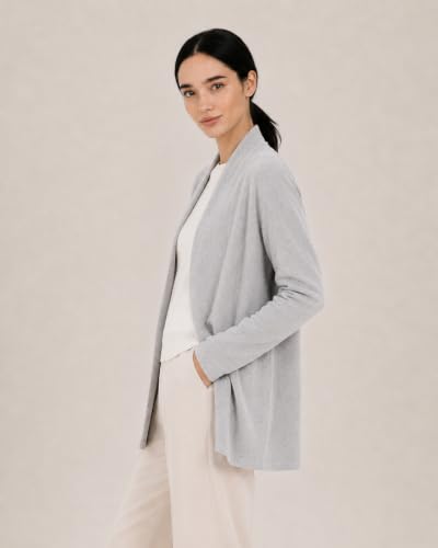 Image of State Cashmere Lightweight Mid-Thigh Cashmere Cardigan 100% Pure Cashmere Sweater Cashmere Wraps for Women