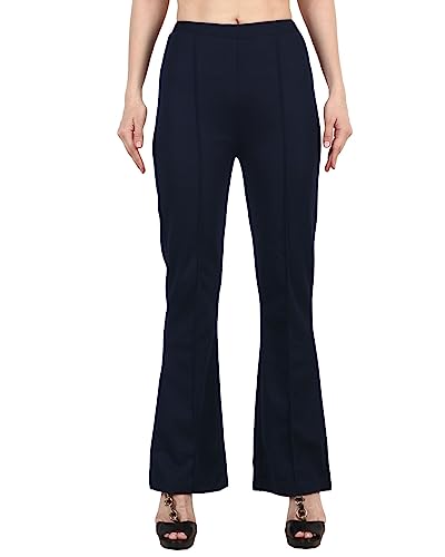 Image of POPWINGS Casual Solid Regular Fit Solid Trouser for Women || Pull On Trouser for Women || Semi-Formal Work Women Trouser for Summer || Stylish Western Trouser