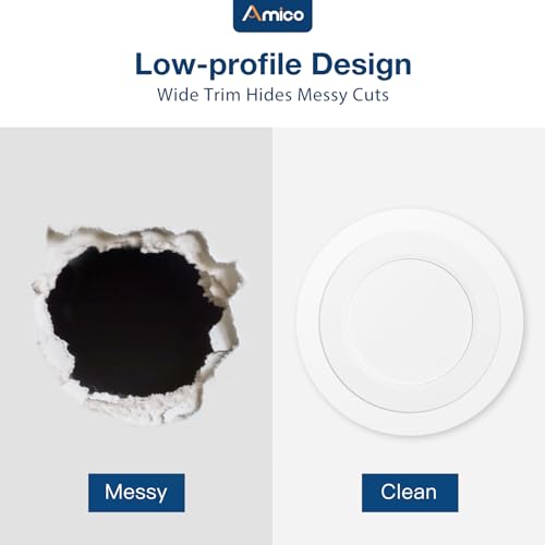 amico 24 pack goof rings for 6 inch recessed lights can light trim ring cover outer diameter 86-inch inner diameter 62-inch durable plastic design white