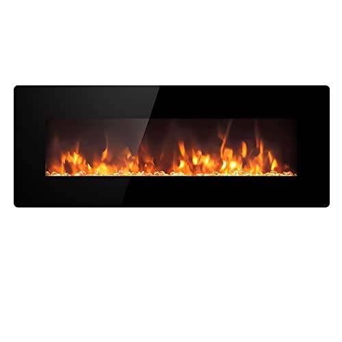 Chimenea eléctrica chimenea de pared Dallas L127 x P 11 x H50