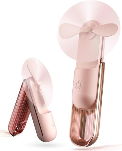 Portable Handheld Fan, Mini Hand Fan with USB Rechargeable, 2000 mAh Battery Operated Pocket Fans, 3...