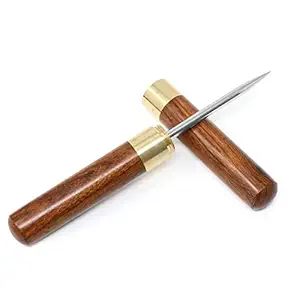 yueton Portable Stainless Steel Ice Pick with Wooden Handle and Sheath Safety Cover, for Bars Restaurants Home Camping
