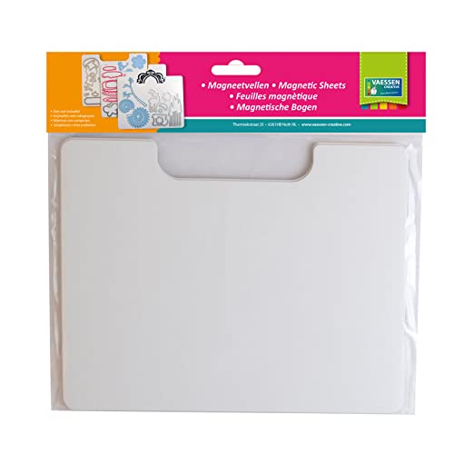 Vaessen Creative 3 Feuilles Magnétiques Blanches, 18x23 cm, Organiser et Stocker Matrices de Découpe de Métal, Ornements et Autres Fournitures de Loisirs...