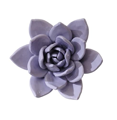 EPASHA Fleur Murale en céramique, Fleurs en céramique Artisanales, Plantes succulentes Vertes, Sculpture à Suspendre for la Maison, décoration Murale 3D, 12 cm(2.7 inch (7cm))