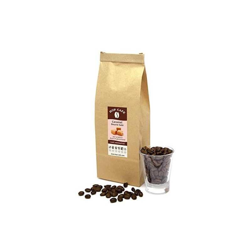 HOP CAFÉ - Café en grains - Arôme Caramel Beurre Salé - 1kg