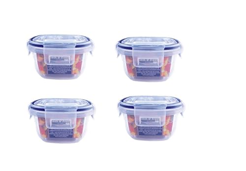 Image of Aristo Lock & Fresh 112 Plastic Storage Container - 300 ML - Set Of 4, Transparent Clear