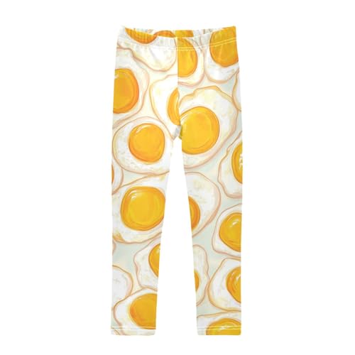 ZZKKO Girls Leggings Cartoon Fried Egg Toddler Girls Clothes Leggings for Girls Toddler Girls Leggings 3-4T