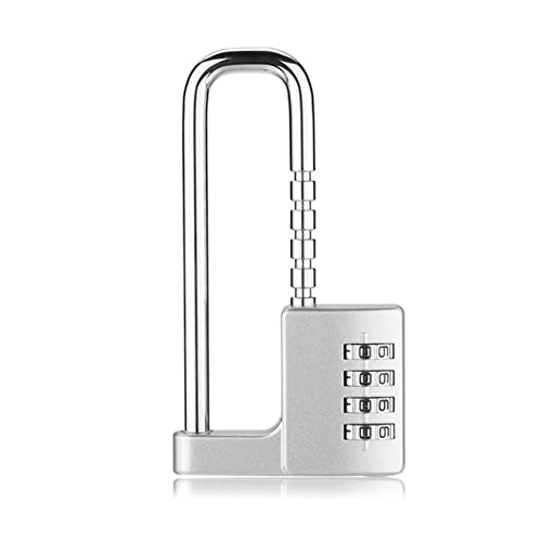 Image of Adjustable Shackle Combination Padlock,4 Digital Waterproof Password Padlock,Keyless Resettable Number Lock for Locker Room,Gate,Toolbox (1)