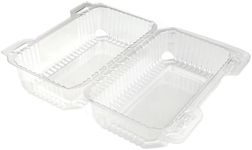 MT Products Clear Square Plastic Containers with Hinged Lid - Dessert Containers