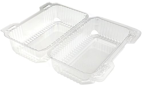 MT Products Disposable Plastic Hinged Loaf Containers - Durable Small Hoagie Container – Inside Dimensions of 6.6" x 3.6" x 3.6" - (Pack of 20) Made in The USA