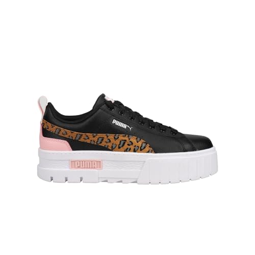 PUMA Kids Girls Mayze Wild Leopard Platform Sneakers Shoes Casual - White