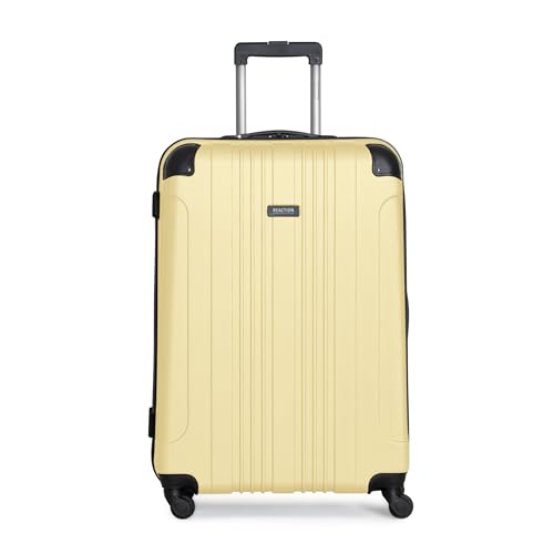 Image of Kenneth Cole REACTION Out of Bounds Lightweight Hardshell 4-Wheel Spinner Luggage, Pale Banana, 28-Inch Carry On